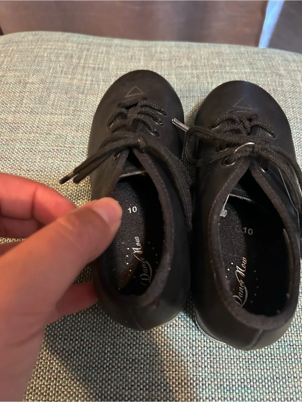 Dance Now Black Lace-Up Tap Shoes Kids Size 10 Kids